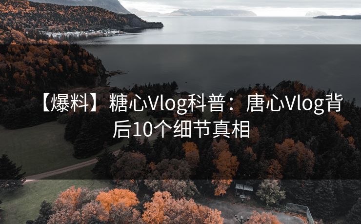 【爆料】糖心Vlog科普：唐心Vlog背后10个细节真相